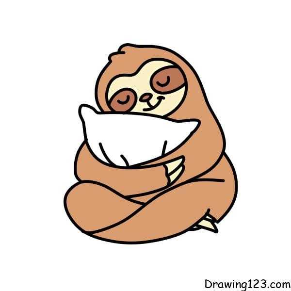 Drawing-sloth-step-7-4 piirustus