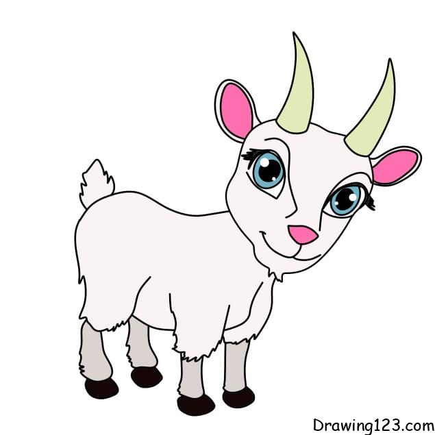 drawing-a-goat-step-12 piirustus