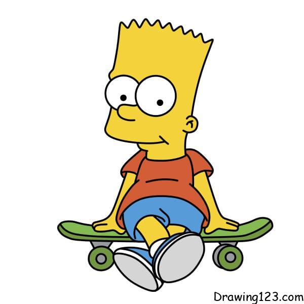 Drawing-Bart-Simpson-step-10 piirustus