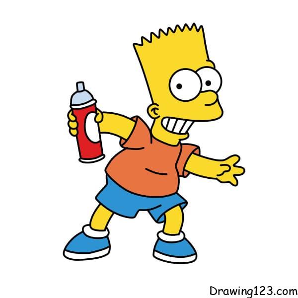 Drawing-Bart-Simpson-step-11 piirustus