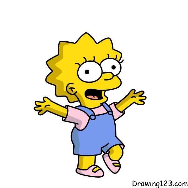 Drawing-Lisa-Simpson-step-10-2 piirustus