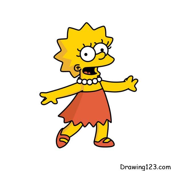 Drawing-Lisa-Simpson-step-10-4 piirustus