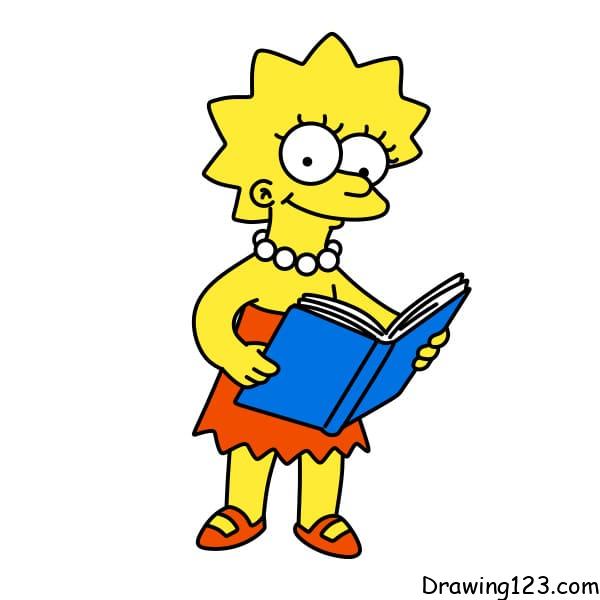 Drawing-Lisa-Simpson-step-11-2 piirustus