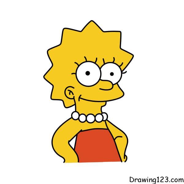 Drawing-Lisa-Simpson-step-8-1 piirustus