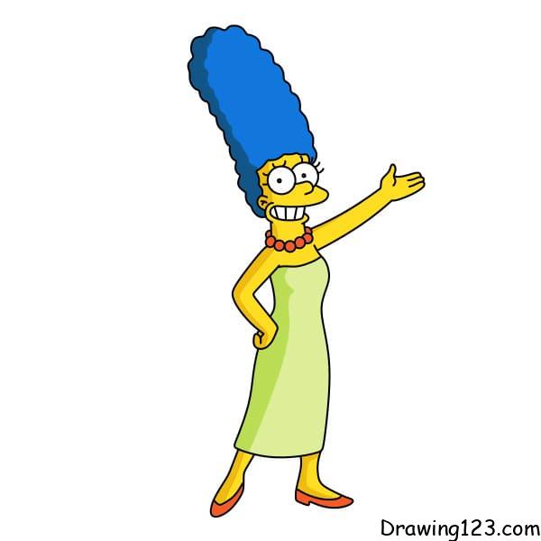 Drawing-Marge-Simpson-step-10-3 piirustus