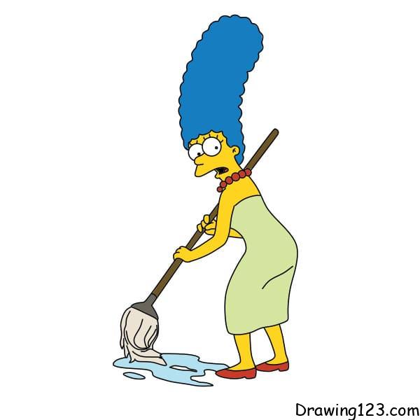 Drawing-Marge-Simpson-step-11 piirustus