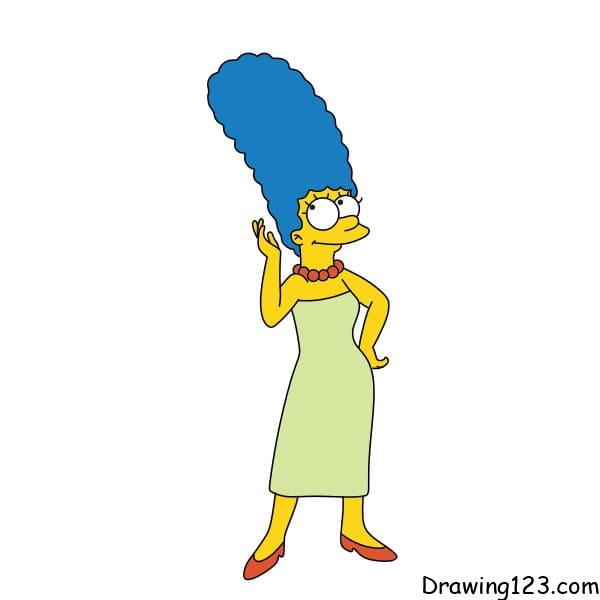 Drawing-Marge-Simpson-step-9-1 piirustus