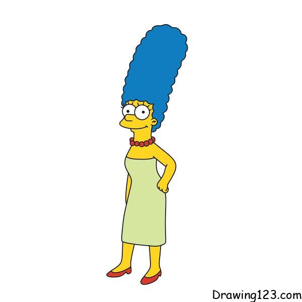 Drawing-Marge-Simpson-step-9-3 piirustus