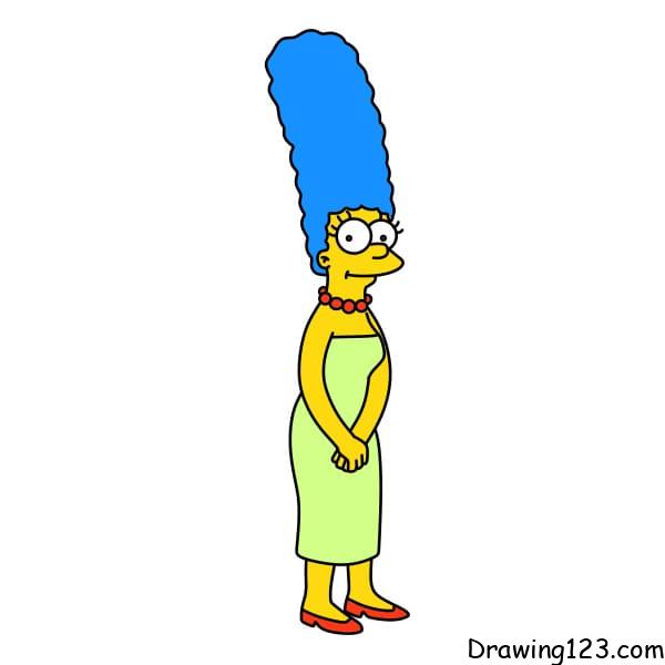 Drawing-Marge-Simpson-step-9-7 piirustus