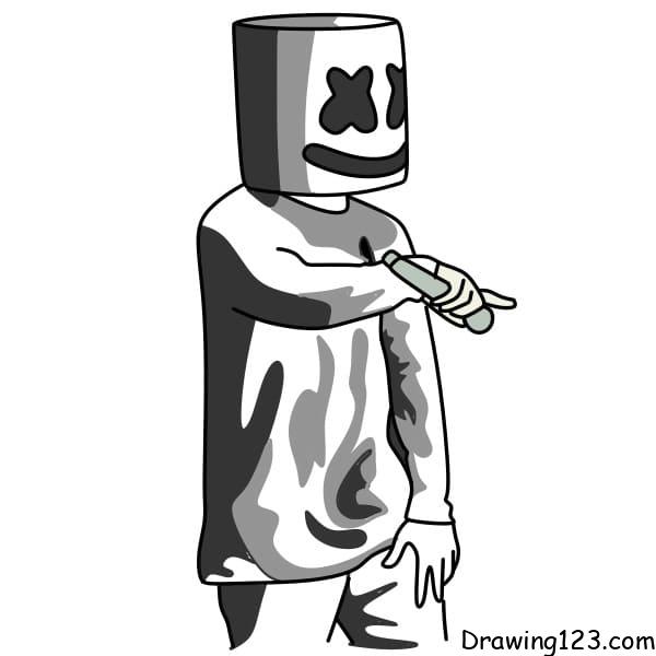 Drawing-Marshmello-step-8 piirustus