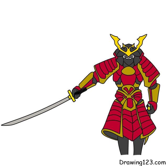 Drawing-Samurai-step-16-2 piirustus