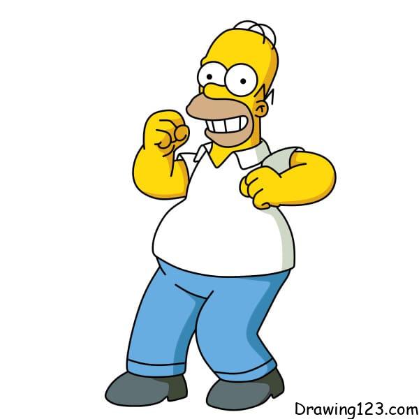 drawing-Homer-Simpson-step-11-2 piirustus