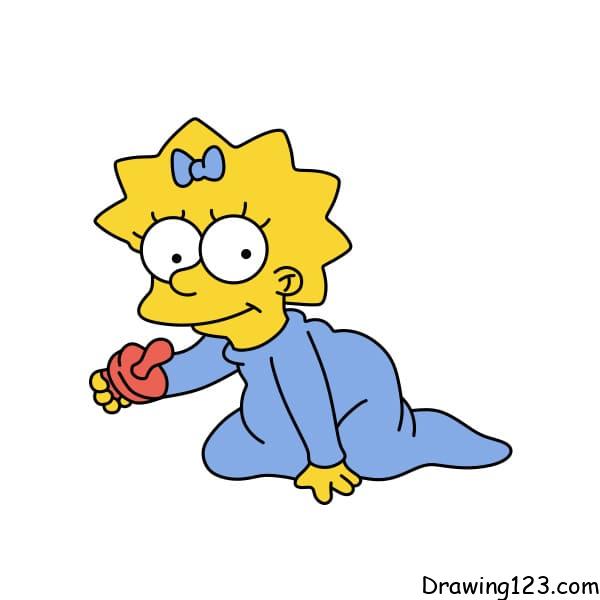 drawing-Maggie-Simpson-step-7-1 piirustus