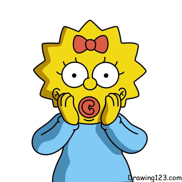 drawing-Maggie-Simpson-step-7-5 piirustus