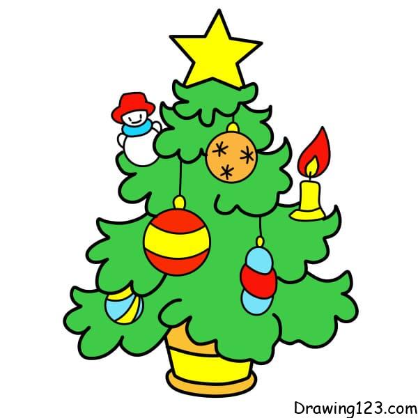 drawing-a-christmas-tree-step-10 piirustus