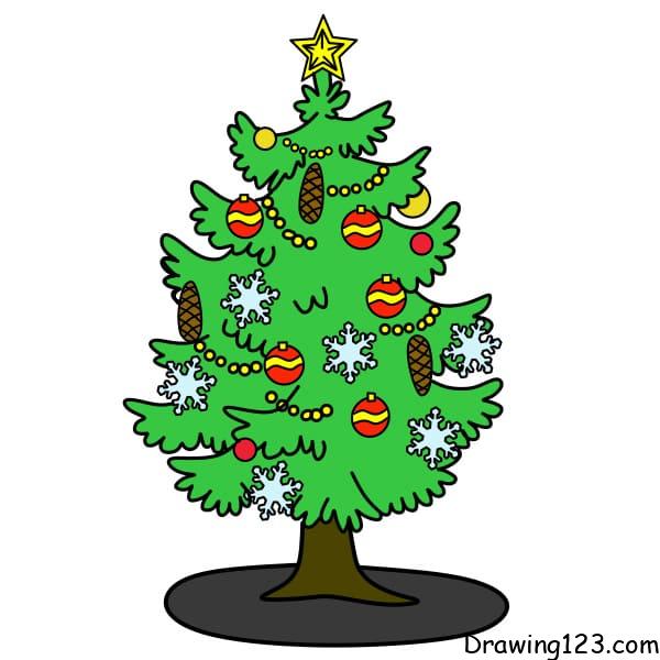 drawing-a-christmas-tree-step-11 piirustus