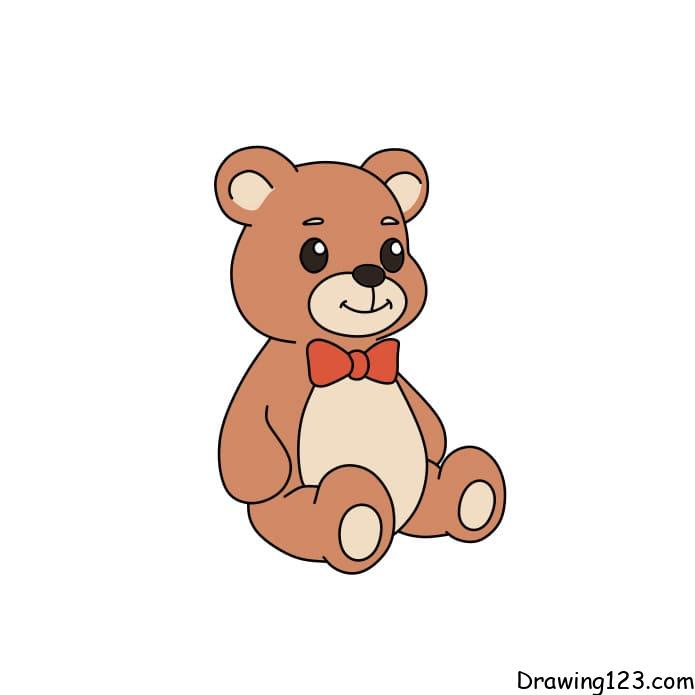 Drawing-a-Teddy-Bear-step-10 piirustus