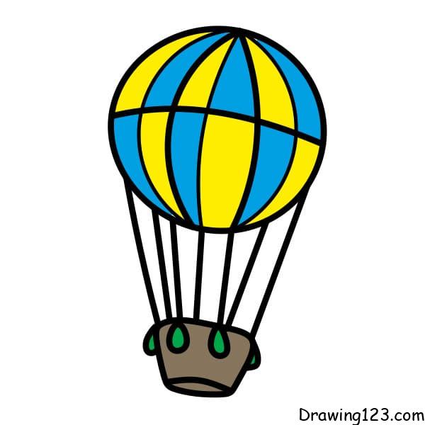 Drawing-hot-air-balloon-step-7 piirustus