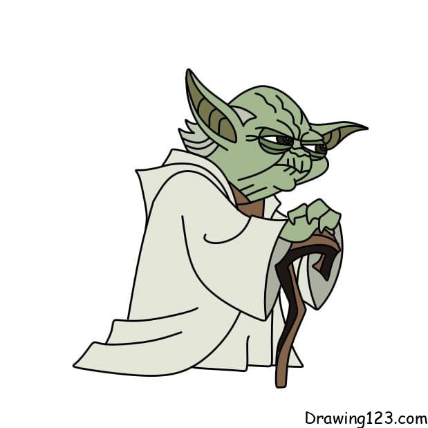 drawing-Yoda-character-step-12 piirustus