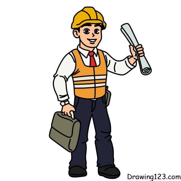 draw-a-worker-step-13 piirustus