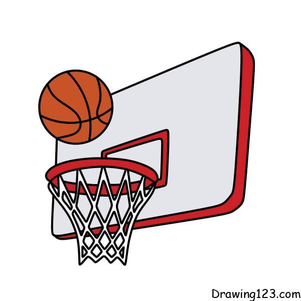 Drawing-Basketball-Hoop-step-7 piirustus