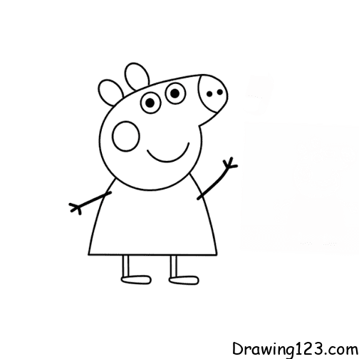 Drawing-Peppa-pig-step-10 piirustus