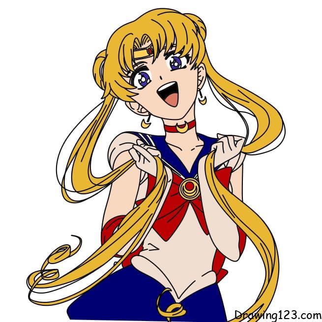 Drawing-Sailor-Moon-step-13 piirustus