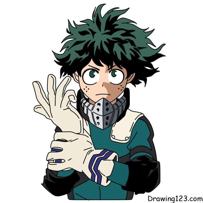 Drawing-a-deku-midoriya-izuku-step-13 piirustus