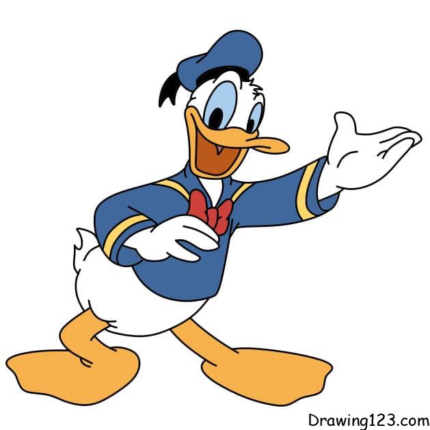 How-to-draw-Donald-duck-step-11-2 piirustus