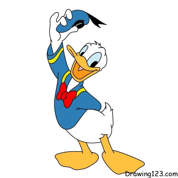 How-to-draw-Donald-duck-step-12 piirustus