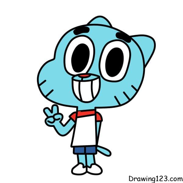 How-to-draw-Gumball-step-8-1 piirustus