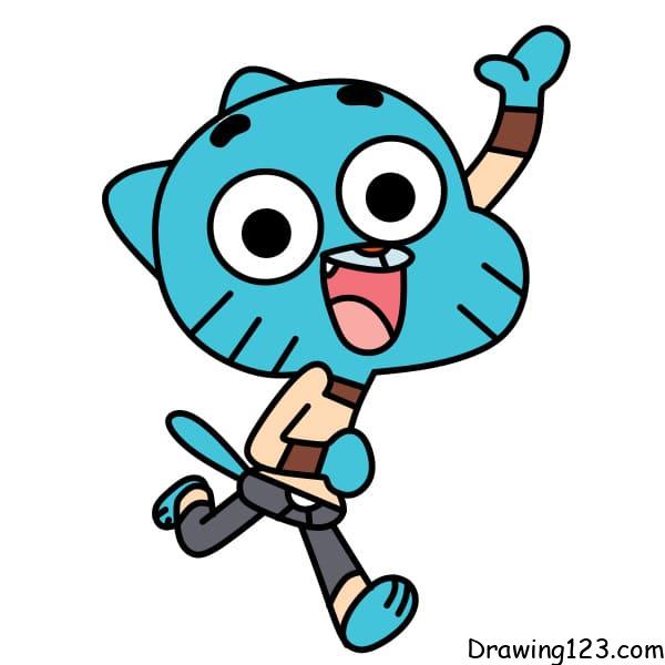 How-to-draw-Gumball-step-9-2 piirustus