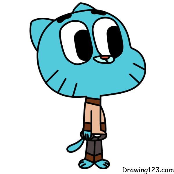 How-to-draw-Gumball-step-9-4 piirustus