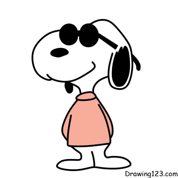 How-to-draw-Snoopy-step-7-1 piirustus