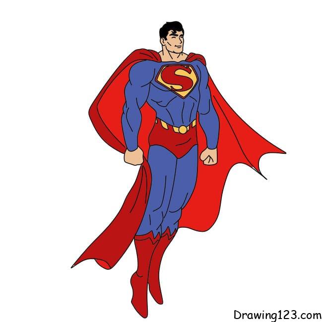 How-to-draw-Superman-step-13-3 piirustus