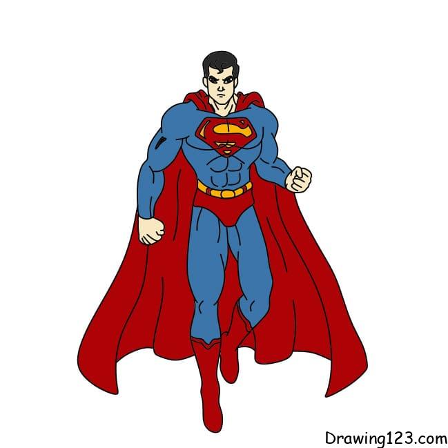 How-to-draw-Superman-step-13-4 piirustus