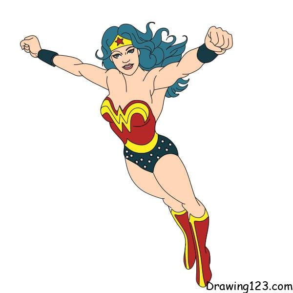 How-to-draw-Wonder-Woman-step-13 piirustus