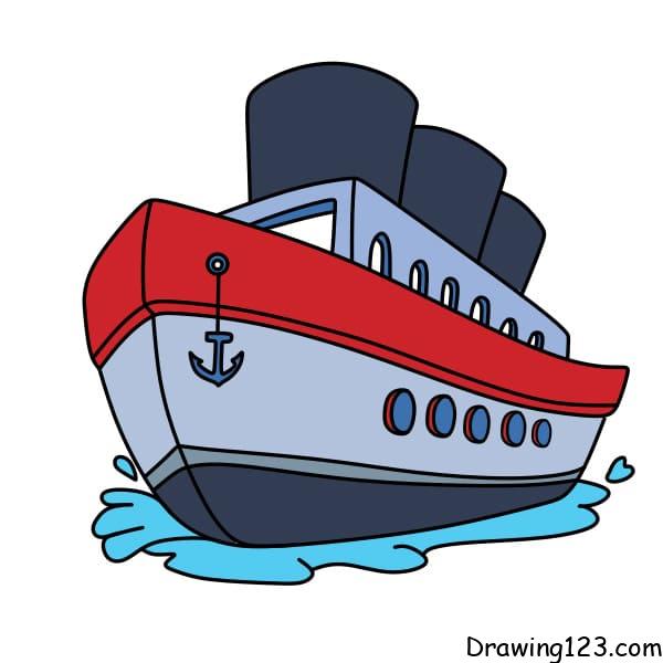 how-to-draw-a-ship-step-12 piirustus