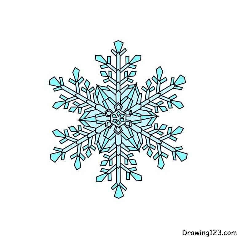 how-to-draw-snowflake-step-11 piirustus