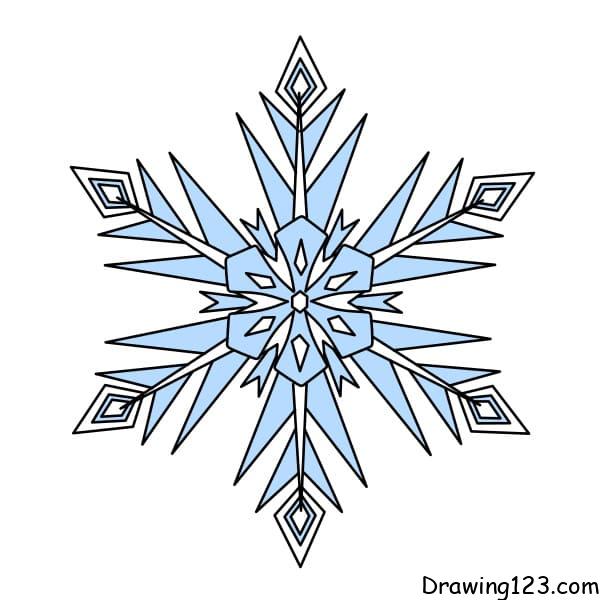 how-to-draw-snowflake-step-7 piirustus