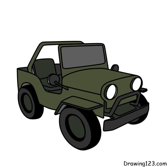 How-to-draw-a-Jeep-step-11-1 piirustus