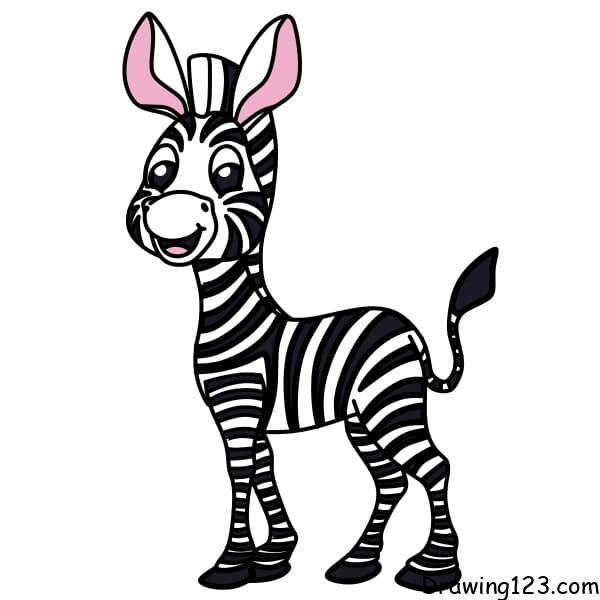 How-to-draw-a-zebra-step-12-2 piirustus