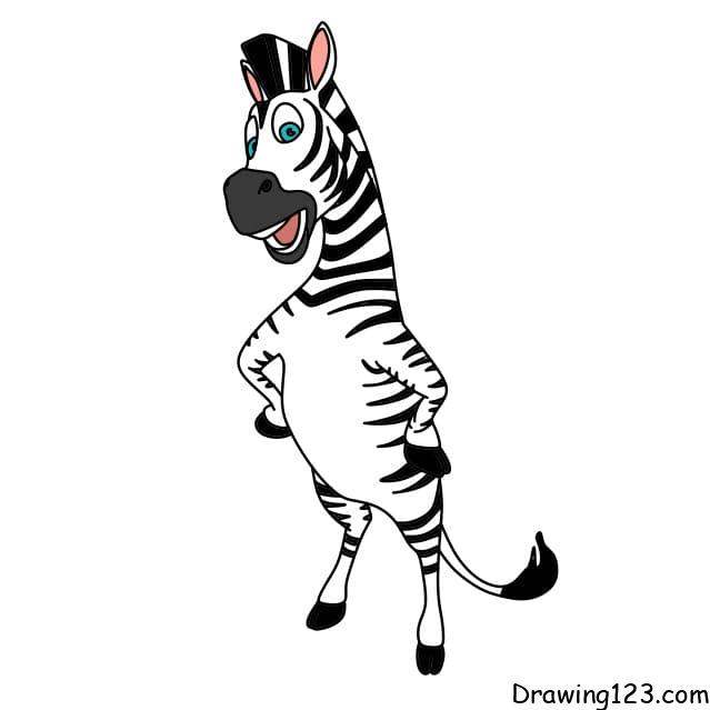 How-to-draw-a-zebra-step-14 piirustus