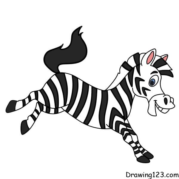 How-to-draw-a-zebra-step-9-4 piirustus