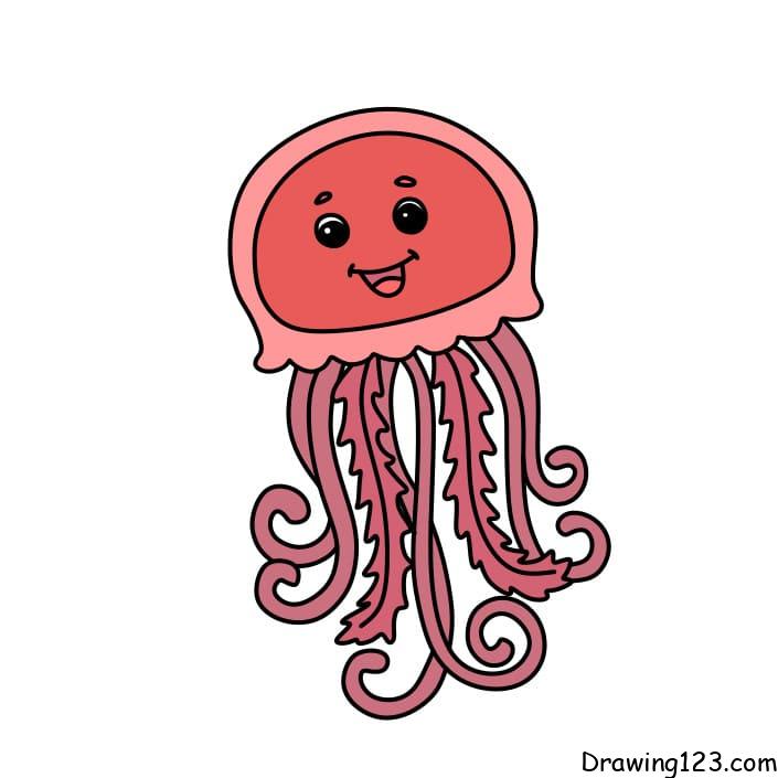 How-to-draw-jellyfish-step-6-5 piirustus