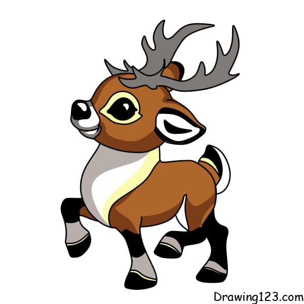 How-to-draw-reindeer-step-11 piirustus