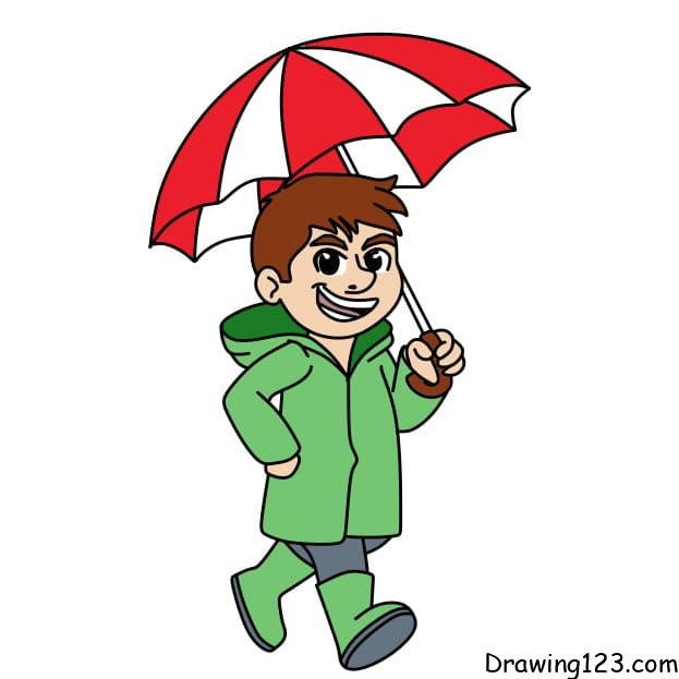 how-to-draw-umbrella-step-13 piirustus