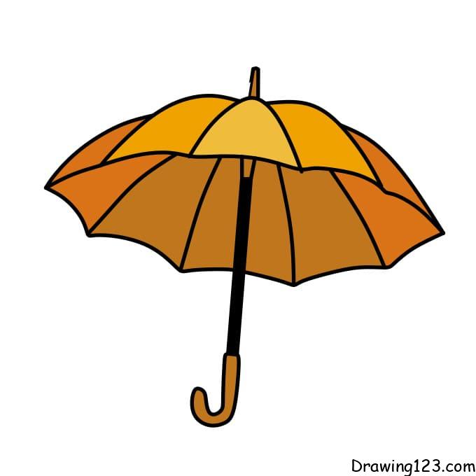 how-to-draw-umbrella-step-6-3 piirustus