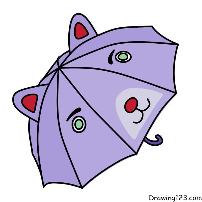 how-to-draw-umbrella-step-6-6 piirustus