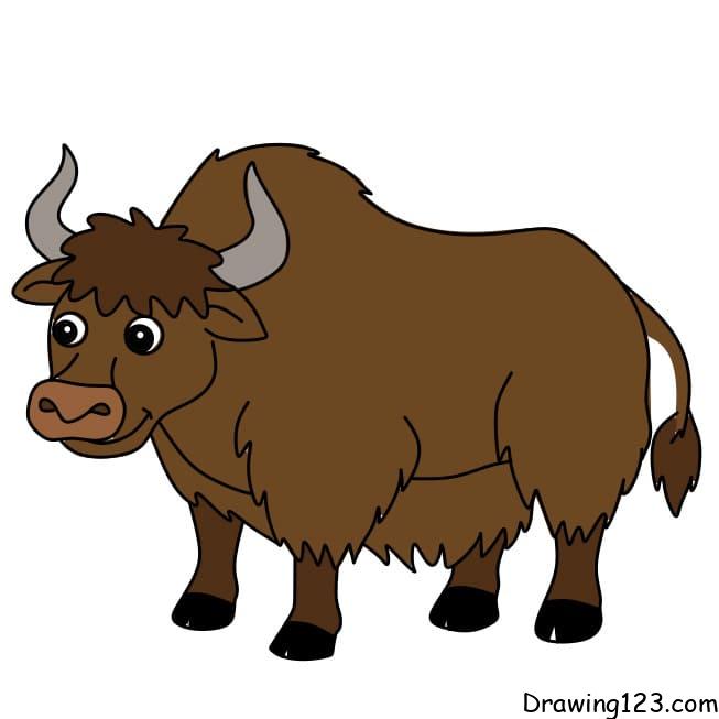 how-to-draw-yak-step-9-6 piirustus